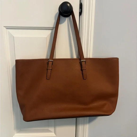 Michael Kors Cognac Saffiano Leather Tote with Gold Hardware - Picture 2 of 8